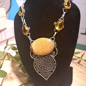 Natural Jasper Citrine Bohemian Necklace